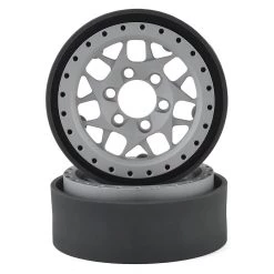 Vanquish Products KMC XD127 Bully 1.9 Beadlock Crawler Wheels (Silver) (2)