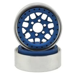 Vanquish Products KMC XD127 Bully 1.9 Beadlock Crawler Wheels (Blue) (2)