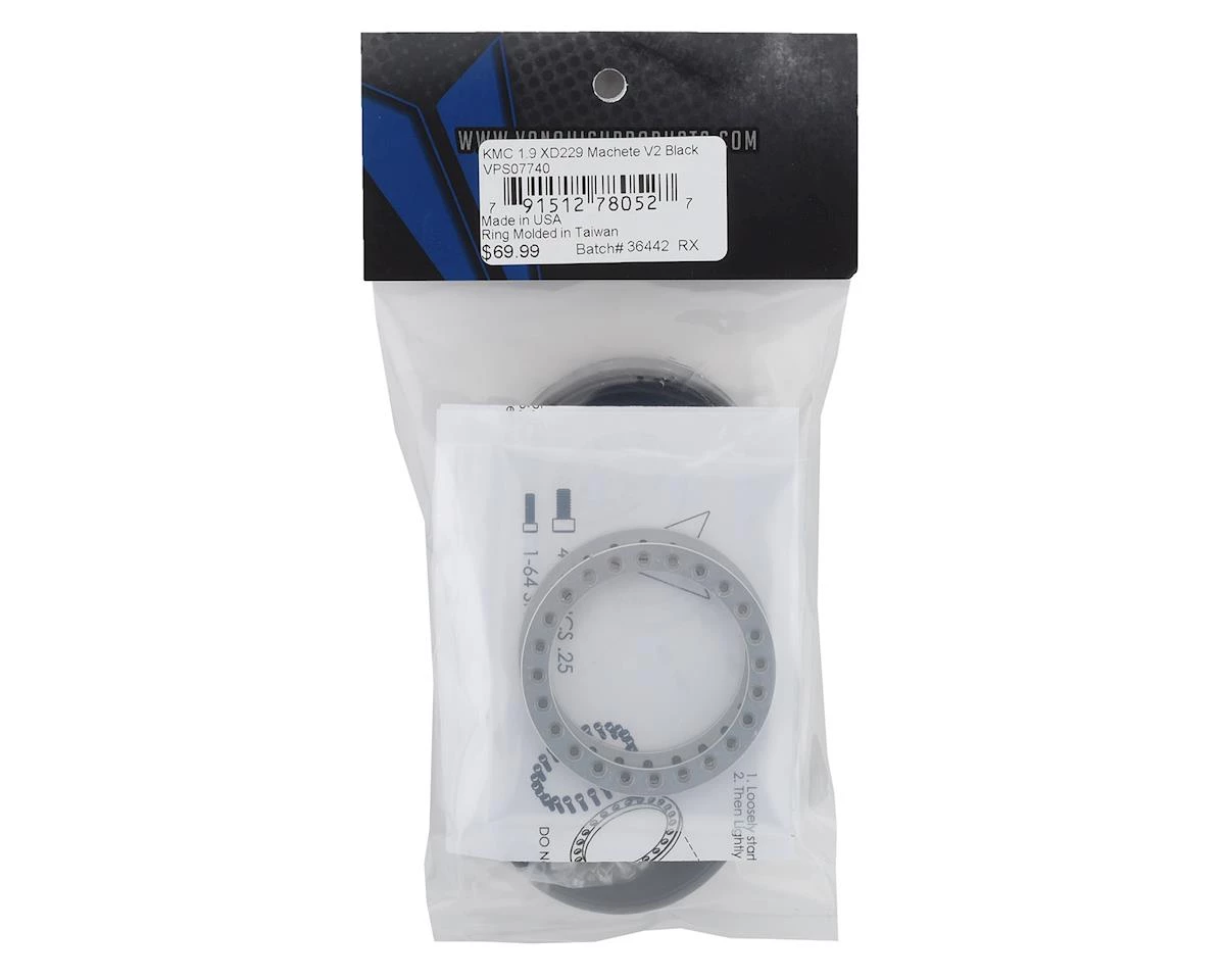 Vanquish Products KMC XD229 Machete V2 1.9 Beadlock Crawler Wheels (Black) (2) 6 Vanquish Products KMC XD229 Machete V2 1.9 Beadlock Crawler Wheels (Black) (2) - Image 4