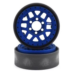 Vanquish Products KMC 1.9 XD229 Machete V2 Beadlock Crawler Wheels (Blue) (2)