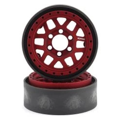 Vanquish Products KMC XD229 Machete V2 1.9 Beadlock Crawler Wheels (Red) (2)