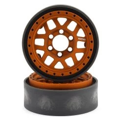Vanquish Products KMC 1.9 XD229 Machete V2 Beadlock Crawler Wheels (Orange) (2)
