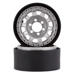 Vanquish Products KMC 1.9 KM236 Tank 1.9 Beadlock Crawler Wheels (Silver) (2)