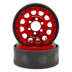 Vanquish Products Method 105 1.9 Beadlock Crawler Wheels (Red/Black) (2)