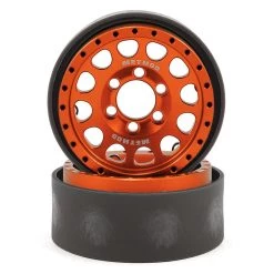 Vanquish Products Method 105 1.9 Beadlock Crawler Wheels (Orange/Black) (2)
