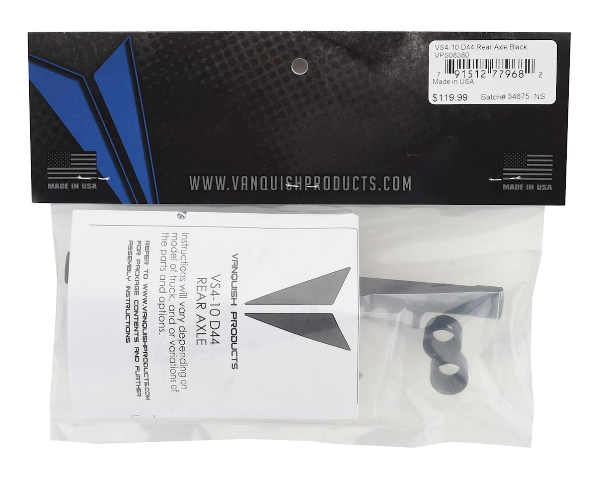 Vanquish Products VS4-10 Currie D44 Rear Axle (Black) 4 Vanquish Products VS4-10 Currie D44 Rear Axle (Black) - Image 2